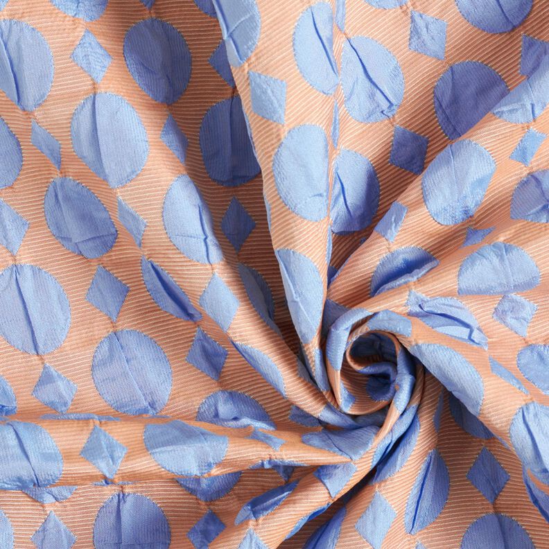 Cloqué points et losanges – bleu clair/abricot,  image number 3