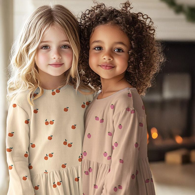 GOTS Jersey coton Poires | Poppy Fabrics – beige clair/olive clair, image number 5