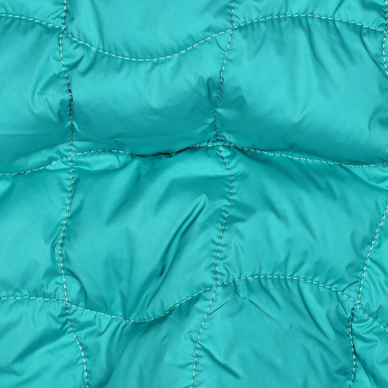 Tissu matelassé Carrés ondulants – bleu aqua/pourpre,  image number 2