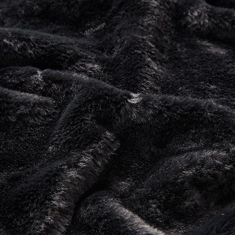 Fausse fourrure unie – noir,  image number 2
