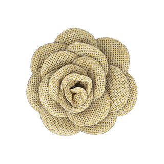 Badge Fleur tissée  – beige, 