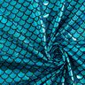Jersey feuilles Meerjungfrau-Schuppen – noir/turquoise,  thumbnail number 3