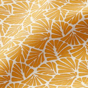 Coton enduit Mini feuilles abstraites – jaune soleil/blanc, 