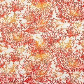 Tissu de décoration Semi-panama Magnifiques coraux – terre cuite/nature – terre cuite/nature, 