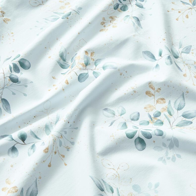 Jersey coton Eucalyptus | Glitzerpüppi – blanc/bleu pigeon,  image number 2