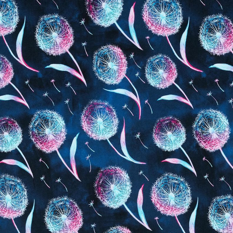 Jersey coton Pissenlits | Glitzerpüppi – bleu nuit/pourpre,  image number 1