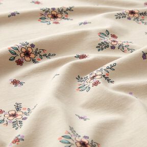 GOTS Jersey coton Fleurs éparses | Poppy Fabrics – amande, 