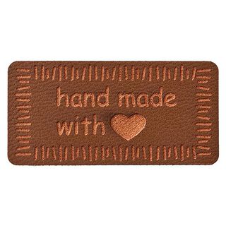 Pièce décorative Handmade with Love [ 40 mm ] – marron, 