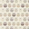 Tissu en coton Cretonne hibou – crème/gris,  thumbnail number 1