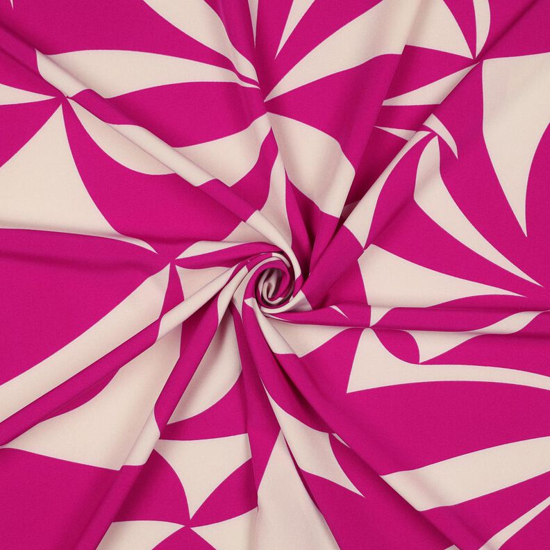 Tissu chemisier stretch à motifs géométriques | Poppy Fabrics – pourpre/noix de cajou,  image number 3