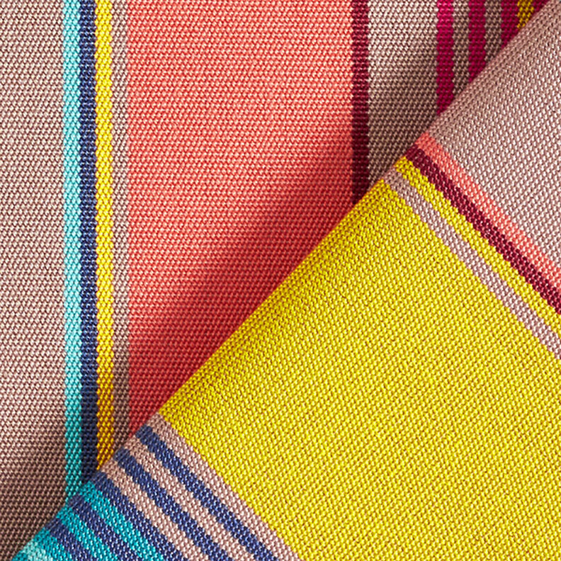 Tissu d’extérieur Canvas Rayures – saumon/moutarde,  image number 4
