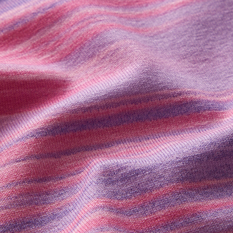 Jersey viscose Rayures horizontales en dégradé de couleurs – aubergine/mauve,  image number 4