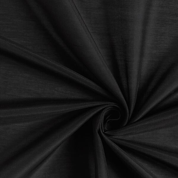 Tissu voile en coton et soie super léger – noir,  image number 1