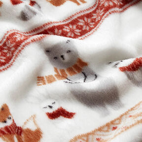 Polaire douillet Animaux d’hiver – blanc/carmin, 