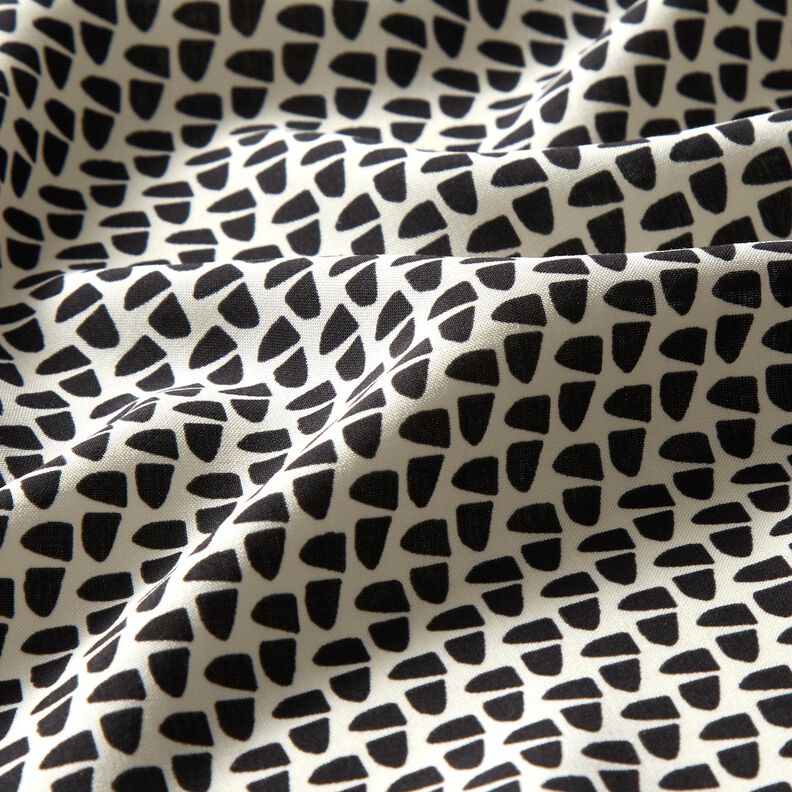Tissu pour chemisier Graphique abstrait – crème/noir, image number 2