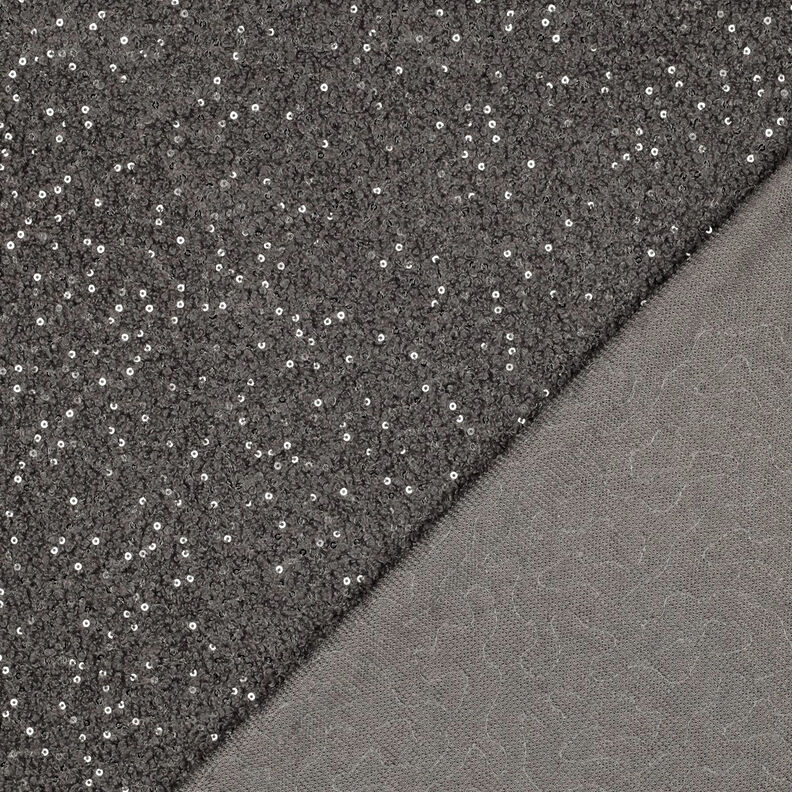 Tricot Bouclé Paillettes Uni | Poppy Fabrics – gris, image number 5