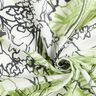 Coton et soie mélangés Fleurs abstraites – ivoire/vert tendre,  thumbnail number 3