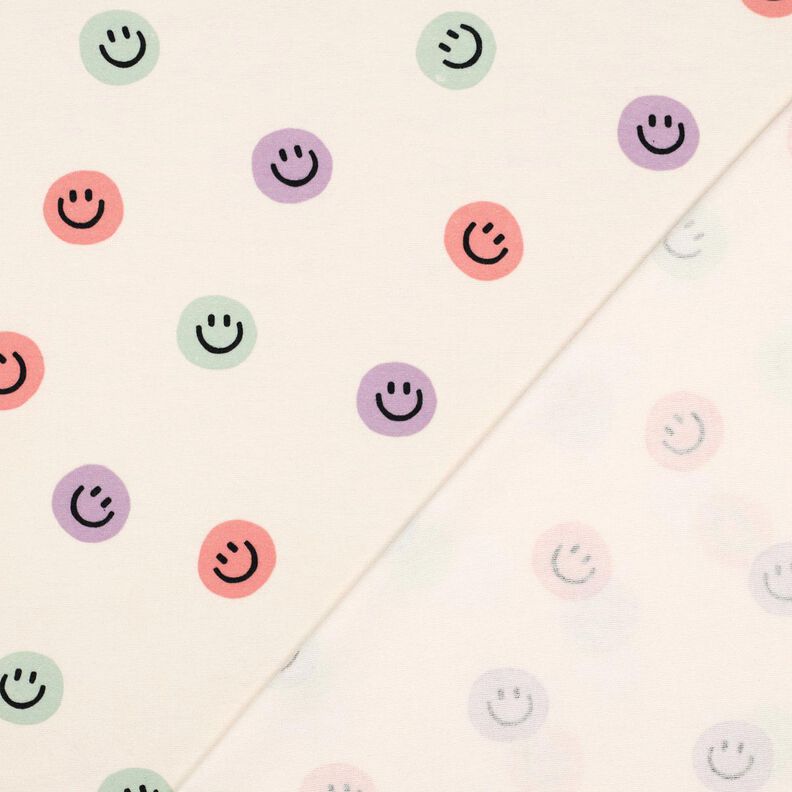 Flanelle coton Smileys | Poppy Fabrics – ivoire/vieux rose, image number 3