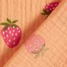 Tissu double gaze de coton Fraises – abricot,  thumbnail number 4