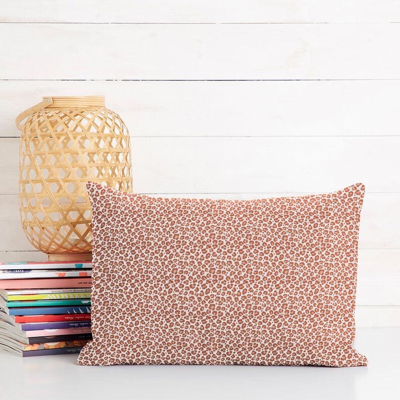Tissu en coton Cretonne Petit imprimé léopard – ivoire/cuivre, image number 6