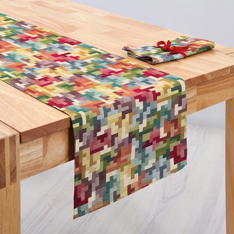 Tissu de décoration Gobelin Tetris – carmin/vert,  image number 7