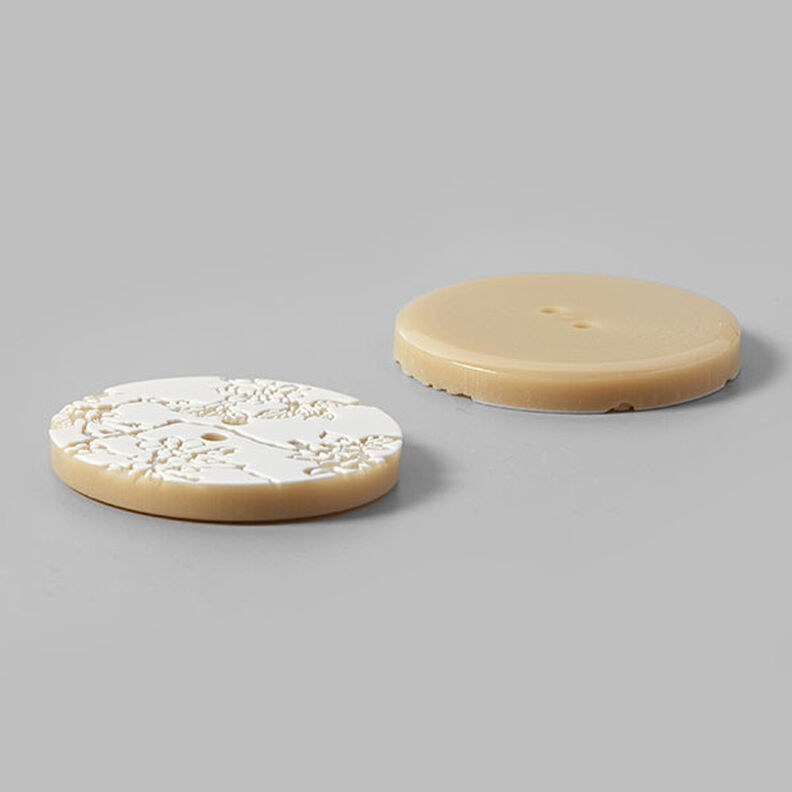 Bouton plastique Fleurs – écru,  image number 2