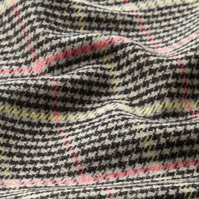 Tissu pour manteau Carreaux pied-de-poule avec effet scintillant – gris/noir, 