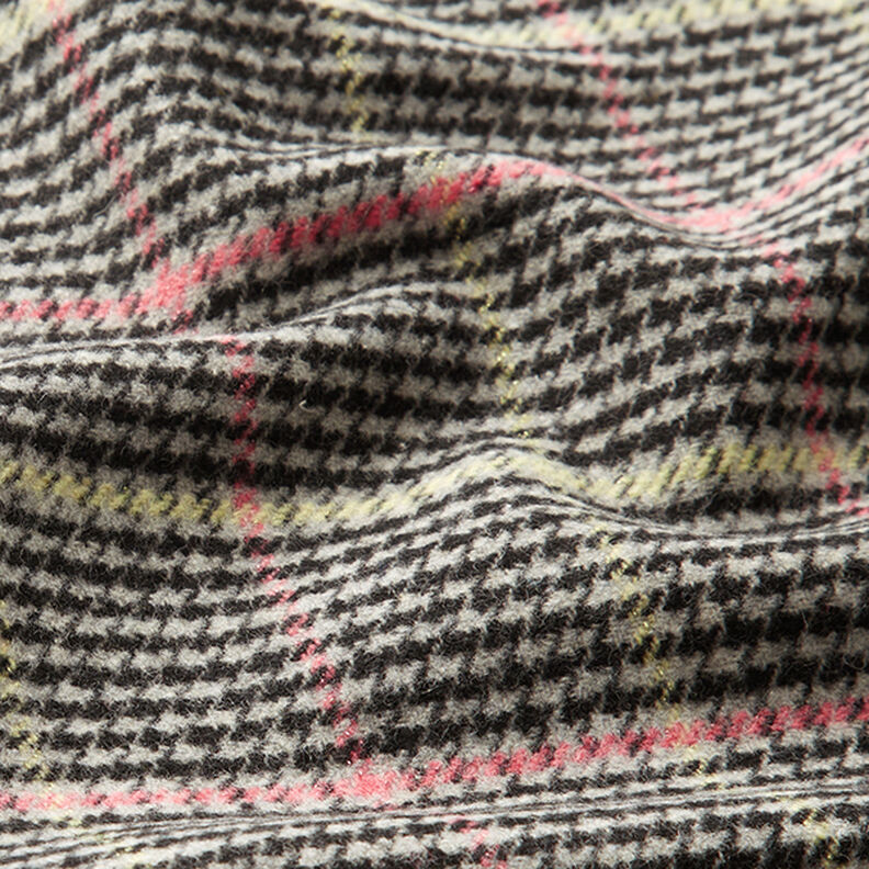 Tissu pour manteau Carreaux pied-de-poule avec effet scintillant – gris/noir,  image number 2