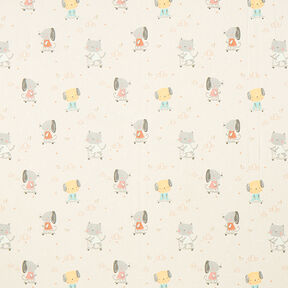Tissu de décoration Semi-panama Chien et chat – nature, 