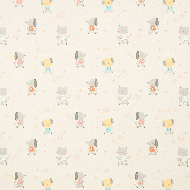 Tissu de décoration Semi-panama Chien et chat – nature,  image number 1