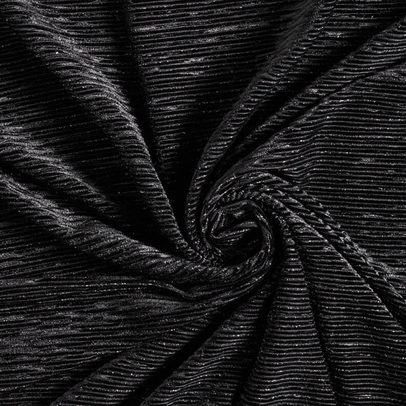 Velours plissé lurex uni – noir,  image number 3