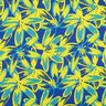 Crêpe satin grandes fleurs de camomille – indigo/jaune citron,  thumbnail number 1