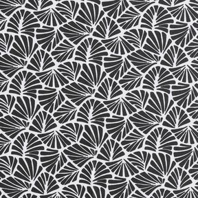 Coton enduit Mini feuilles abstraites – noir/blanc, 