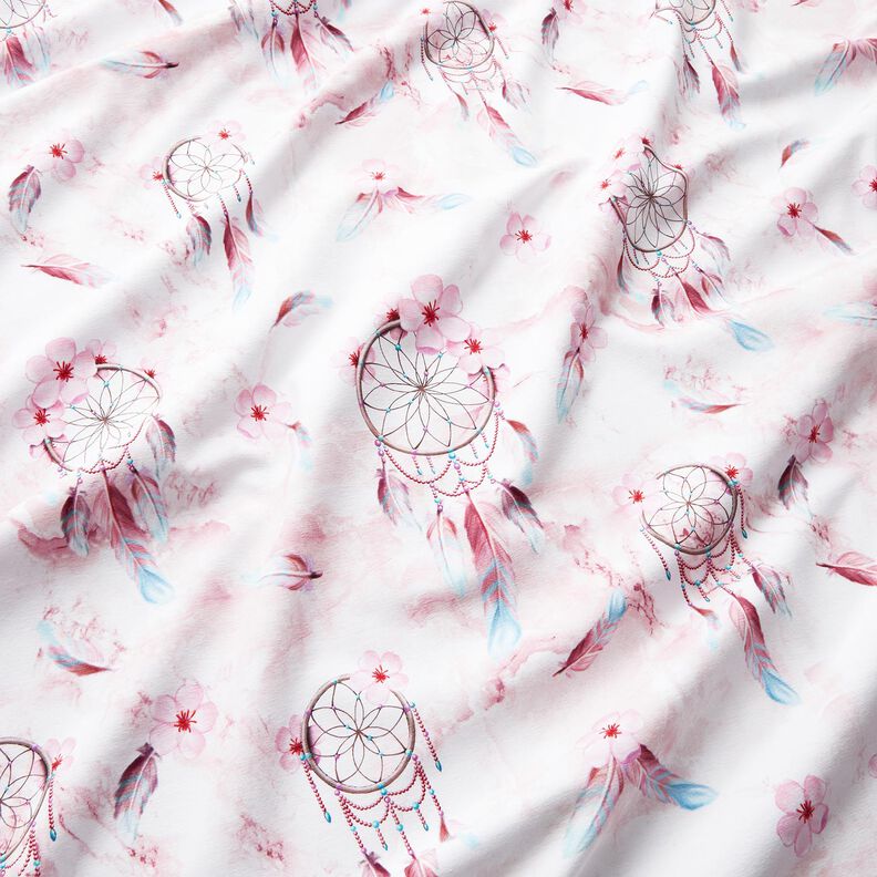 Jersey coton Attrape-rêves aspect marbre | Glitzerpüppi – rosé,  image number 1