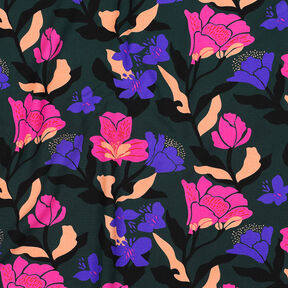 Lenzing Ecovero™ Amira Floral | Nerida Hansen – vert foncé/lilas, 