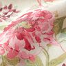 Tissu de décoration Canvas Fleurs aquarelles  – beige clair/framboise,  thumbnail number 2