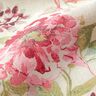 Tissu de décoration Canvas Fleurs aquarelles – beige clair/framboise,  thumbnail number 2