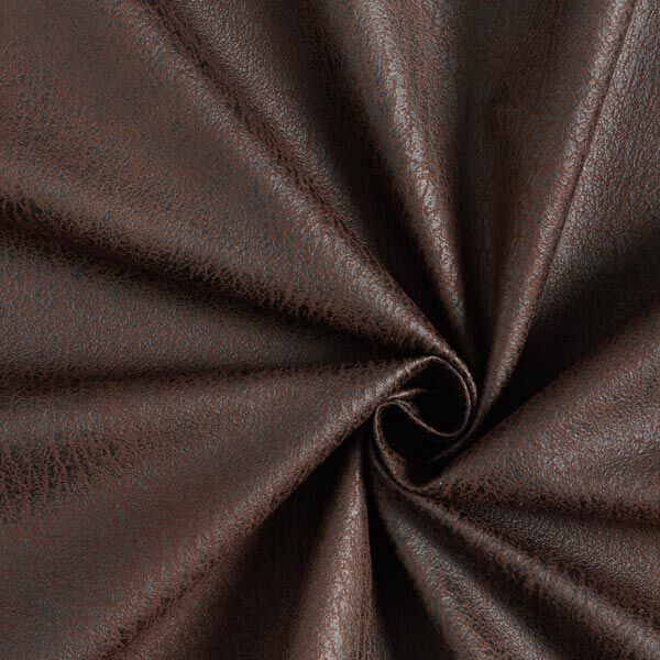 Tissu d’ameublement Imitation cuir Pamero – marron foncé,  image number 1