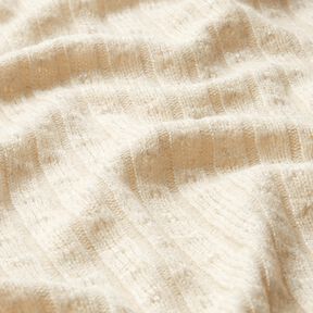 Tissu maille Tissu ajouré à rayures pailletées élégantes – crème, 