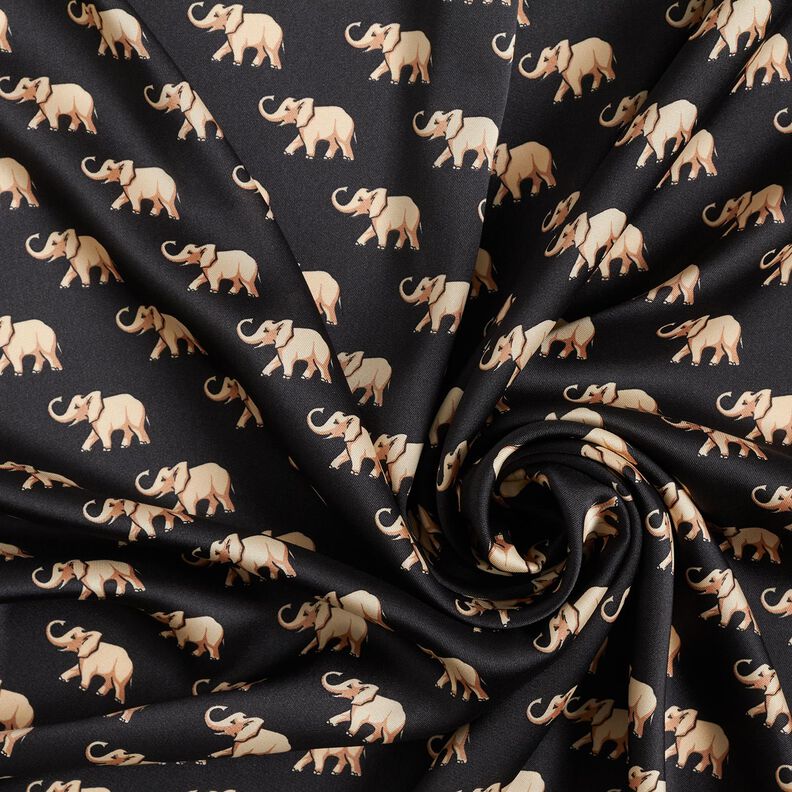 Tissu pour chemisier Éléphants – noir,  image number 3
