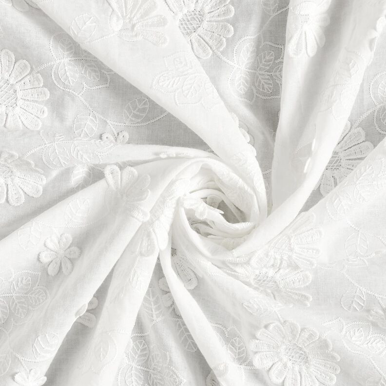 Batiste de coton fin Marguerites 3D – blanc,  image number 4