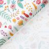 Tissu en coton Percalepetites fleurs et feuilles – rose/jaune,  thumbnail number 4