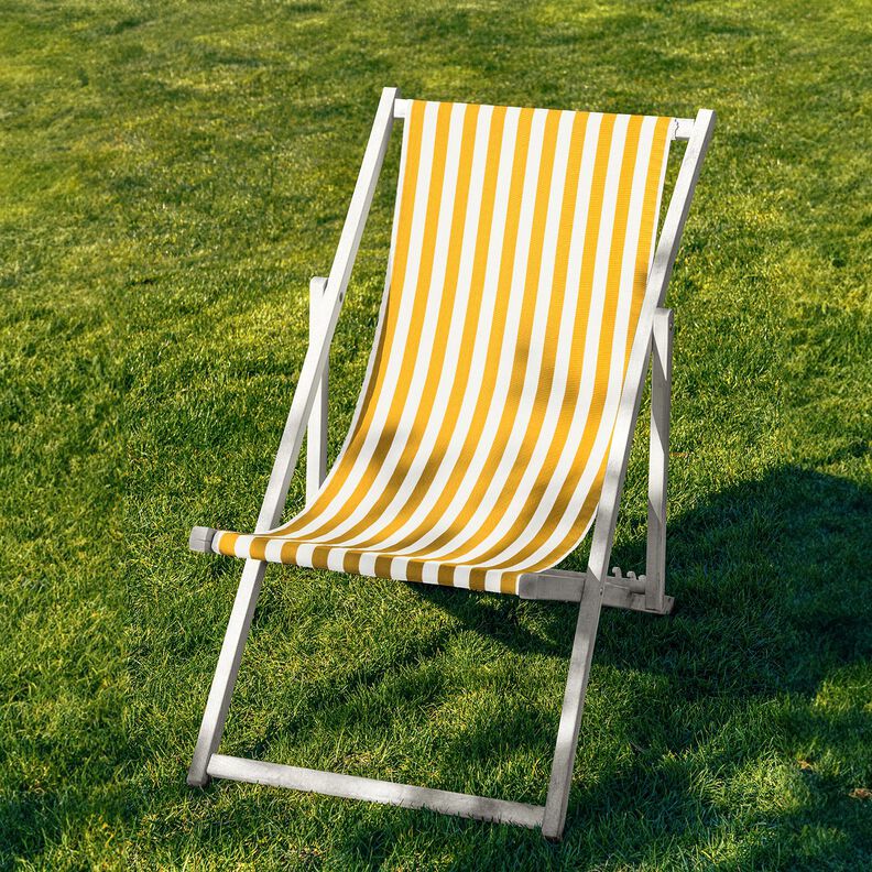 Extérieur Tissu pour chaise longue Rayures verticales 44 cm – jaune soleil/blanc,  image number 4