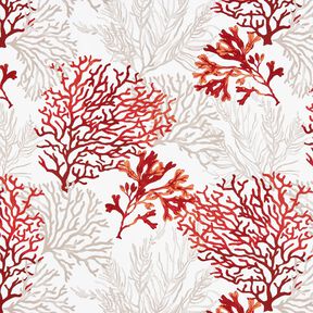 Tissu en coton Cretonne Grands coraux – blanc/orange pêche, 