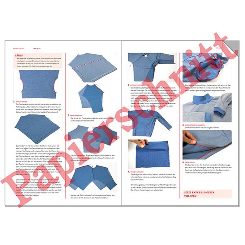 Pull chauve-souris avec poche ventrale et col montant FRAU BETTI | Patron prêt à découper | XS-XXL,  image number 10