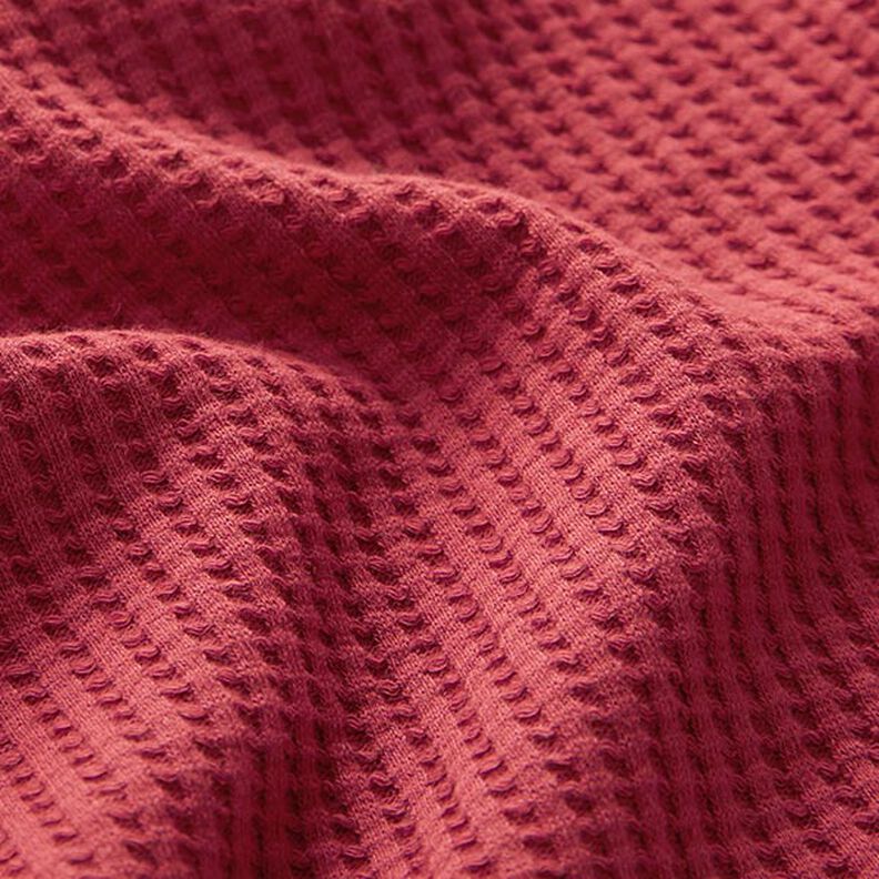 Jersey de coton gaufré uni – carmin,  image number 2