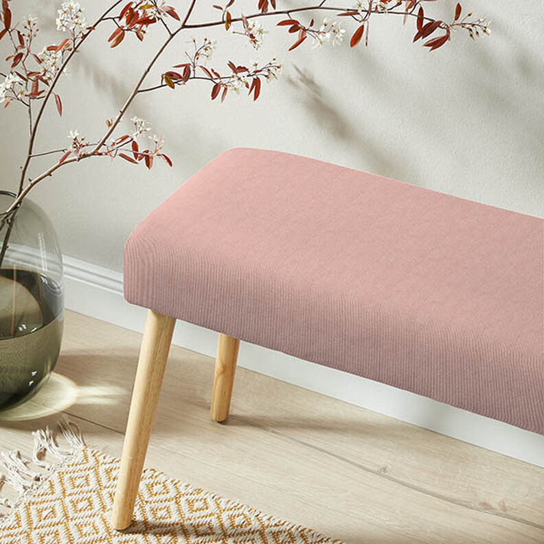 Tissu de revêtement Velours milleraies – vieux rose,  image number 6