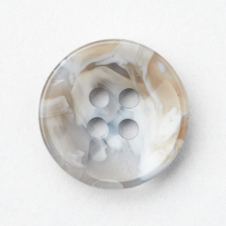 Bouton 4 trous marbré [Ø 15 mm] – bleu bébé/beige,  image number 1