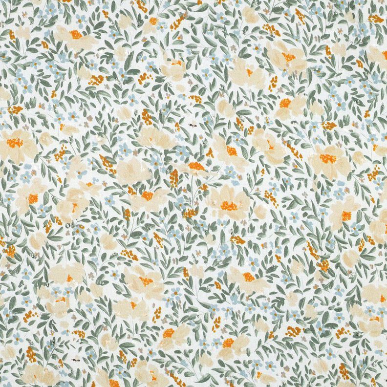 Voile de viscose Dobby impression numérique champs printaniers – blanc/beige clair,  image number 1