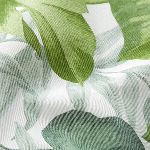 Tissu décoratif Toile grandes feuilles de monstera – blanc/vert herbe,  image number 2